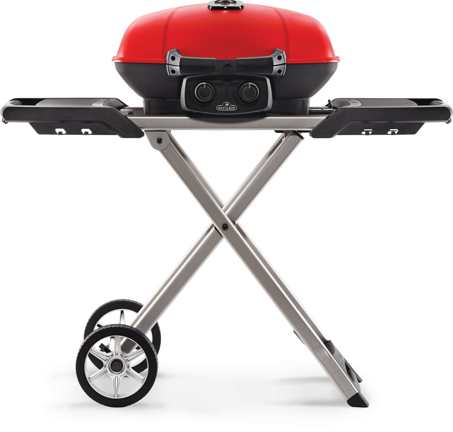 TravelQ™ 285X Portable Propane Gas Grill and Scissor Cart with Griddle